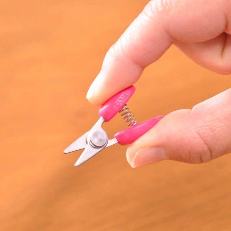 CANARY Mini Travel Scissors 1.3" - TSA Approved Portable Tiny Scissors for Yarn, Sewing, Paper - Micro Keychain Snips with Safety Cap, Japanese Stainless Steel Blade, Made in Japan, Pink - Image 3